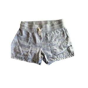 Athleta Cabo Linen shorts size 8 blue chambray 100% Linen